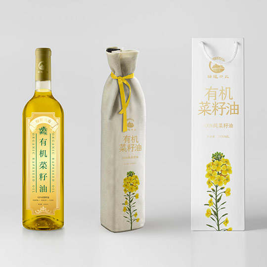 绿耀有机菜籽油形象系列瓶子包装设计
