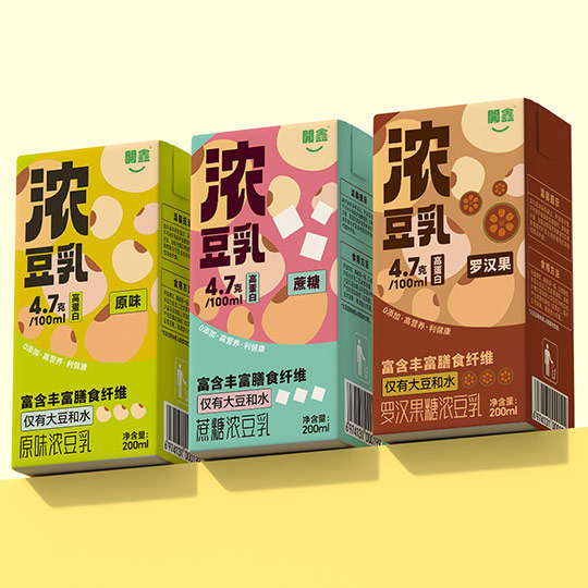 開鑫浓豆乳产品系列宣传包装